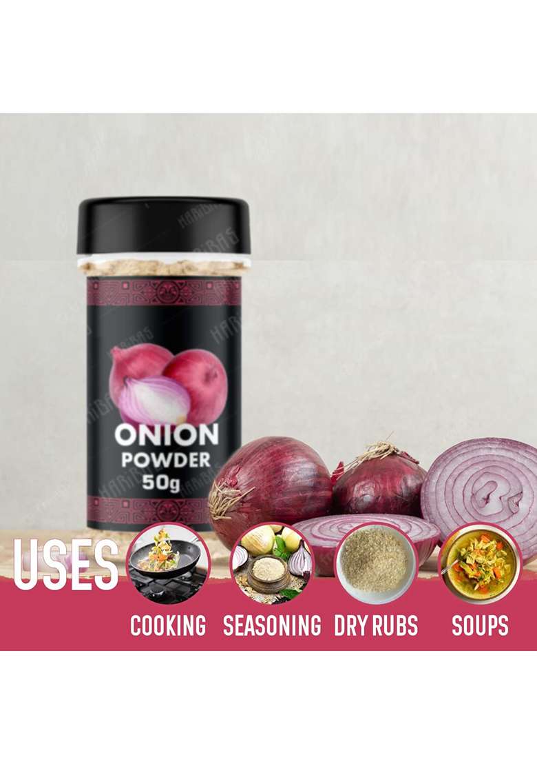 Haribas Combo Dry Onion Powder, Garlic Ginger Powder (Adrak/Sunth) And Tomato 50Gm Each | For Cooking & Baking Gluten Free Seasoning - Indya