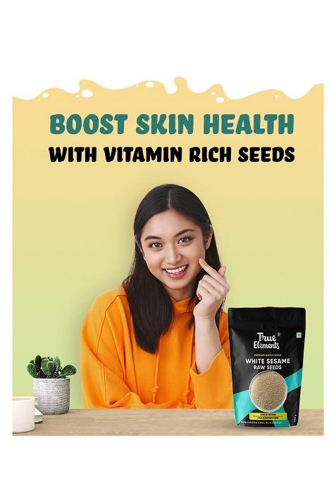 True Elements Raw White Sesame Seeds 400Gm