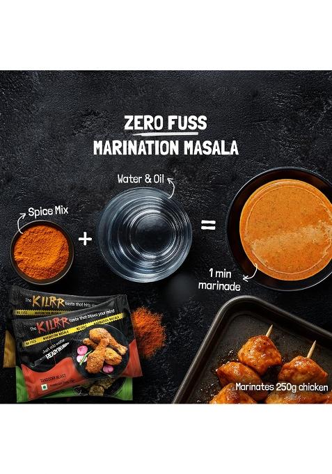 Kilrr Chicken Marination Masala Variety Pack Of 10 (Marinates 250G Per Pack) | 1- Min Killer Marinade For Tikka, Tandoori 100% Natural No Preservatives Just Add Water & Oil Gang