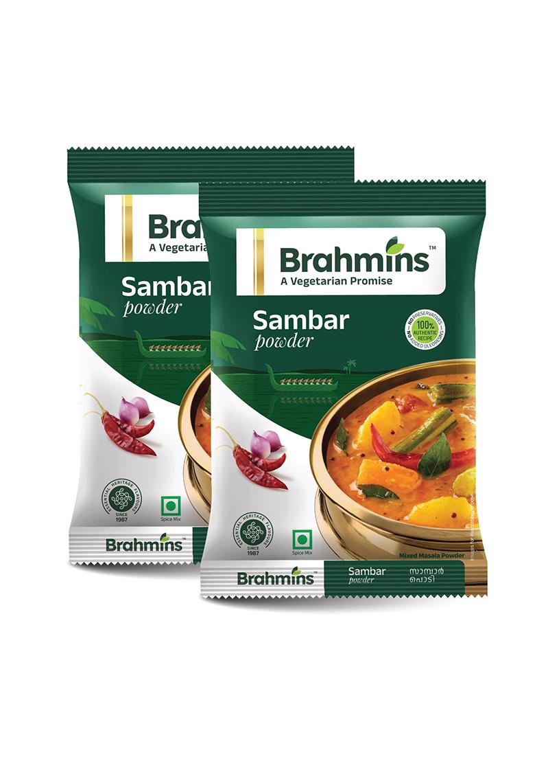 Brahmins Sambar Powder A Vegetarian Promise| Mixed Masala For Preparation| 100% Vegetarian| 250G X 2| 500 G