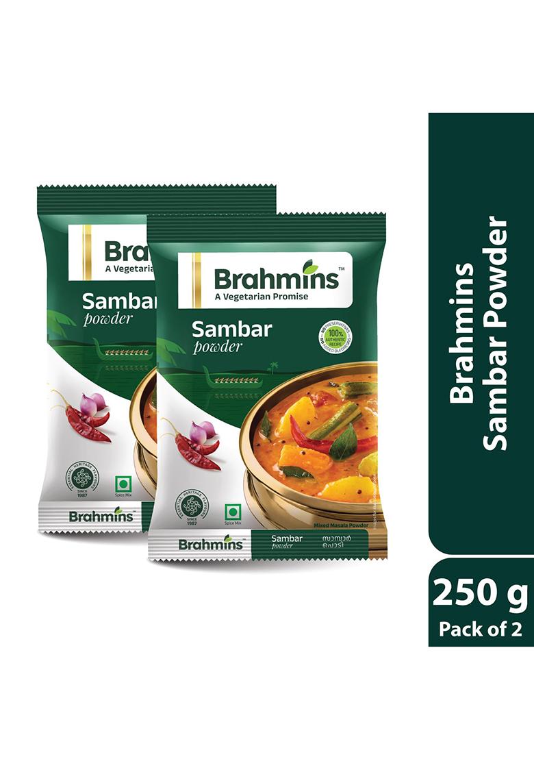 Brahmins Sambar Powder A Vegetarian Promise| Mixed Masala For Preparation| 100% Vegetarian| 250G X 2| 500 G