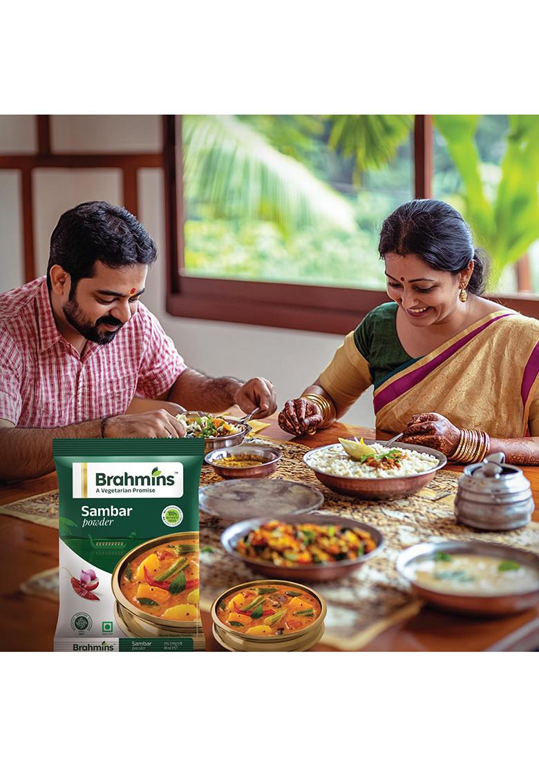 Brahmins Sambar Powder A Vegetarian Promise| Mixed Masala For Preparation| 100% Vegetarian| 250G X 2| 500 G