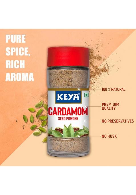 Keya Cardamom Seed Powder 50Gm | Only Seeds No Husk Elaichi Exotic Spices Aromatic, Finely Ground, Non-Gmo Ideal For Exquisite Flavoring 50G