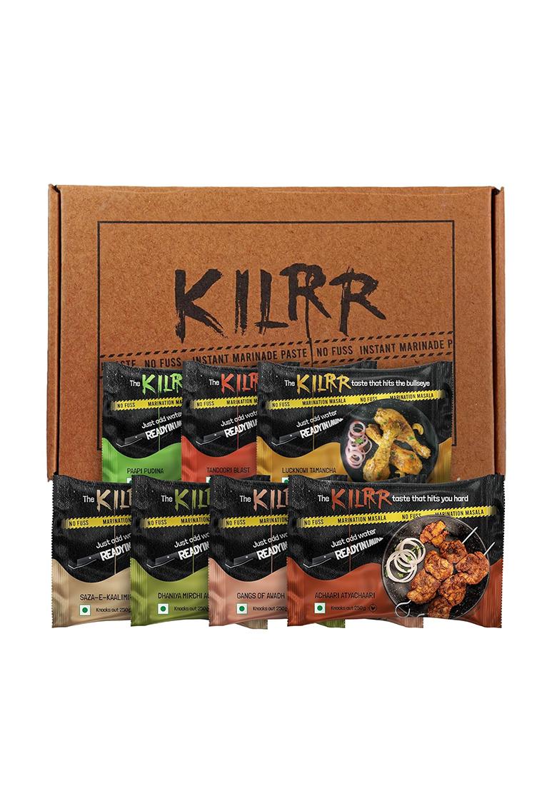 Kilrr Chicken Marination Masala Variety Pack Of 7 (Marinates 250G Per Pack) | 1- Min Killer Marinade For Tikka, Tandoori Just Add Water & Oil All-Natural, No Preservatives Or Additives Gang
