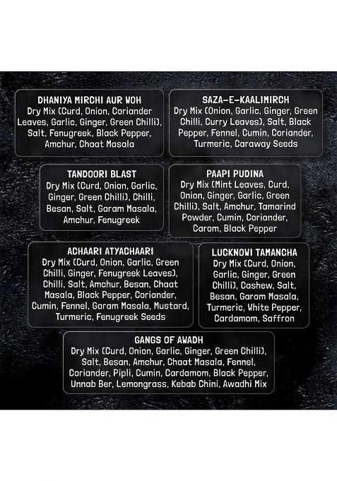 Kilrr Chicken Marination Masala Variety Pack Of 7 (Marinates 250G Per Pack) | 1- Min Killer Marinade For Tikka, Tandoori Just Add Water & Oil All-Natural, No Preservatives Or Additives Gang