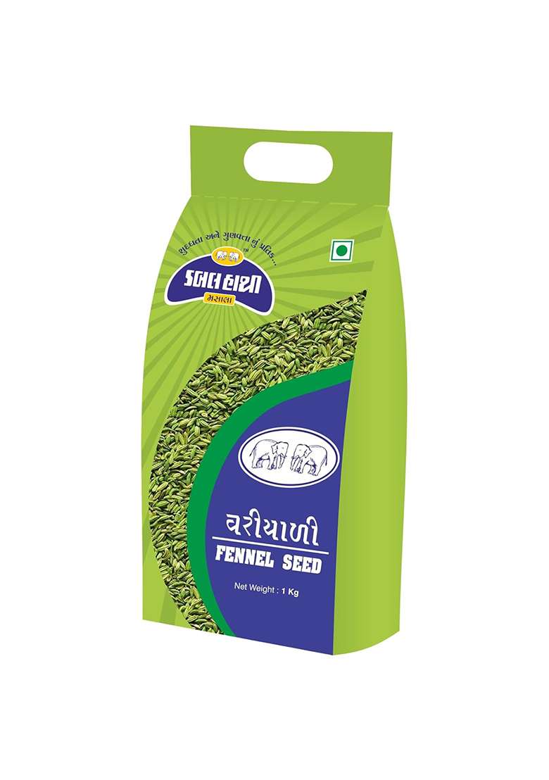 Double Hathi Fennel Seed (Saunf) 1Kg (500Gm Pack Of 2) | Raw & Natural Flavor 100% Pure Saunf Ideal For Mouth Freshener No Added Colors Or Preservatives Indian Spice Essential - Indya