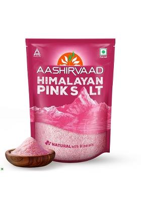 Aashirvaad Himalayan Pink Salt, 100% Natural Rock Salt Sourced From The Ranges, Pure Sendha Namak With Minerals For Everyday Use, 1 Kg