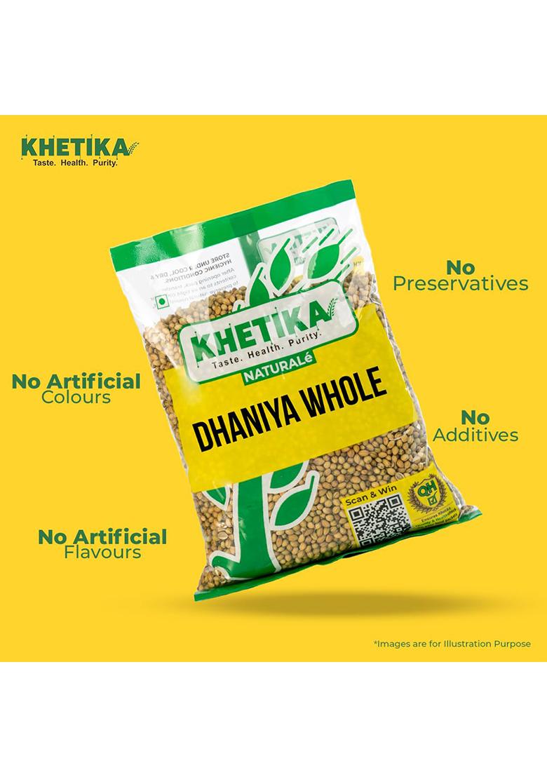 Khetika Whole Coriander 200 Gm, Dhaniya Whole, Seeds 100% Pure, Mineral Rich, Preservatives Free, Naturale