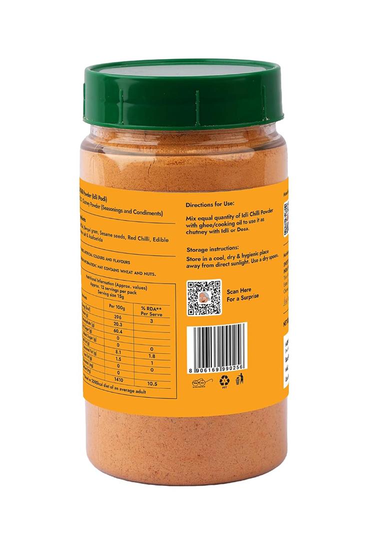 Sweet Karam Coffee Idli Podi (Chilli Gun Powder) 180G | Authentic South Indian Homemade Spice Mix Aromatic & Flavorful No Preservatives Tasty Healthy Perfect With Idli, Dosa Rice