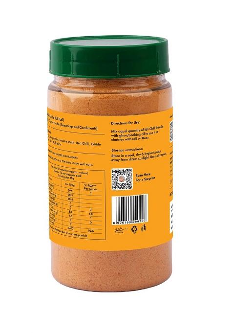 Sweet Karam Coffee Idli Podi (Chilli Gun Powder) 180G | Authentic South Indian Homemade Spice Mix Aromatic & Flavorful No Preservatives Tasty Healthy Perfect With Idli, Dosa Rice