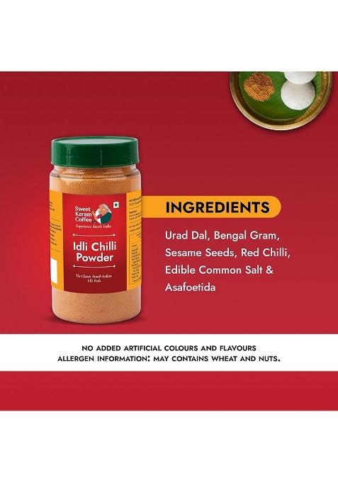 Sweet Karam Coffee Idli Podi (Chilli Gun Powder) 180G | Authentic South Indian Homemade Spice Mix Aromatic & Flavorful No Preservatives Tasty Healthy Perfect With Idli, Dosa Rice