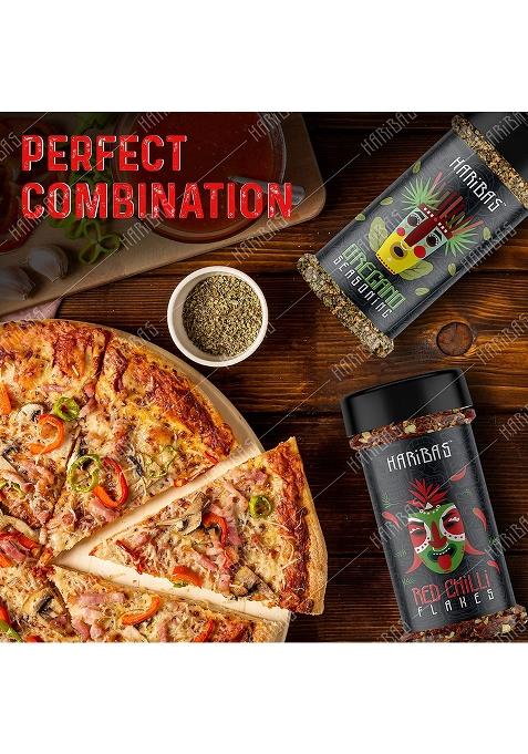 Haribas Combo Of Red Chilli Flakes&Oregano Sprinkler100Gram Eachnatural Ingredientschilli Seasonings 100% Purevegetarian Pizzapastasandwich Usessame Taste Every Time