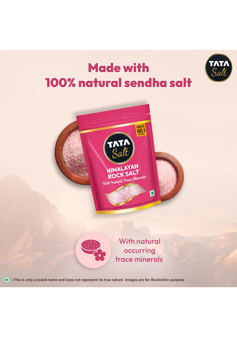 Tata Salt Himalayan Rock Pink Salt, 1Kg Pouch, Premium Sendha Namak, With Natural Trace Minerals, Low Sodium, Crystal