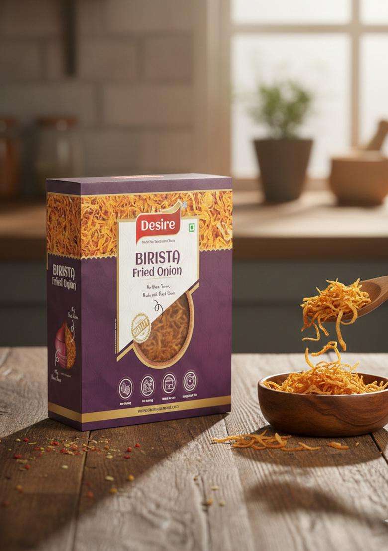 Desire Golden Fried Onion 400G | Flakes |Birista Pyaz Used For Biryani,Gravies, Indian Curries - Indya