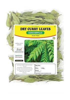 Kangra Valley Nursery Dry Curry Leaves (100 Gram) Karuveppillai Dried Leaves,Dry Kadi Patta,Murrya Koenigii,Curry Leaf For Eating, Cooking, 100G (Pack Of 1 X 100G)