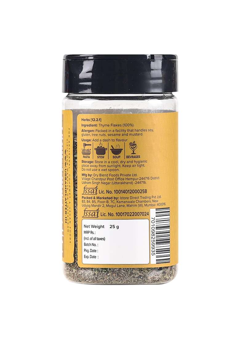 Urban Platter Dried Thyme Flakes, 25G - Indya