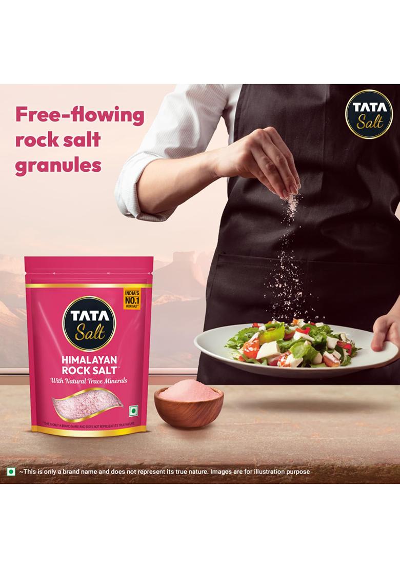 Tata Salt Himalayan Rock Pink Salt, Premium Sendha Namak, With Natural Trace Minerals, 500G Pouch
