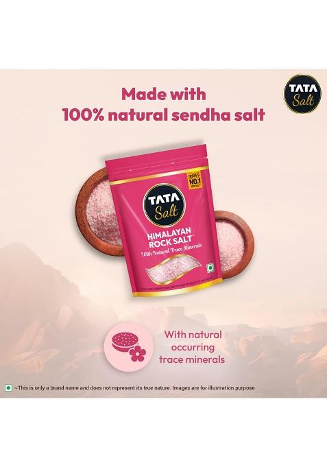 Tata Salt Himalayan Rock Pink Salt, Premium Sendha Namak, With Natural Trace Minerals, 500G Pouch