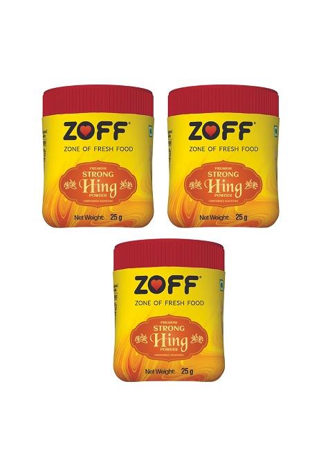Zoff Strong Hing | Asafoetida Powder With Robust Aroma Aids Digestion & Relieves Bloating Hygienic Packaging For Freshness 25G (3 * 25G)