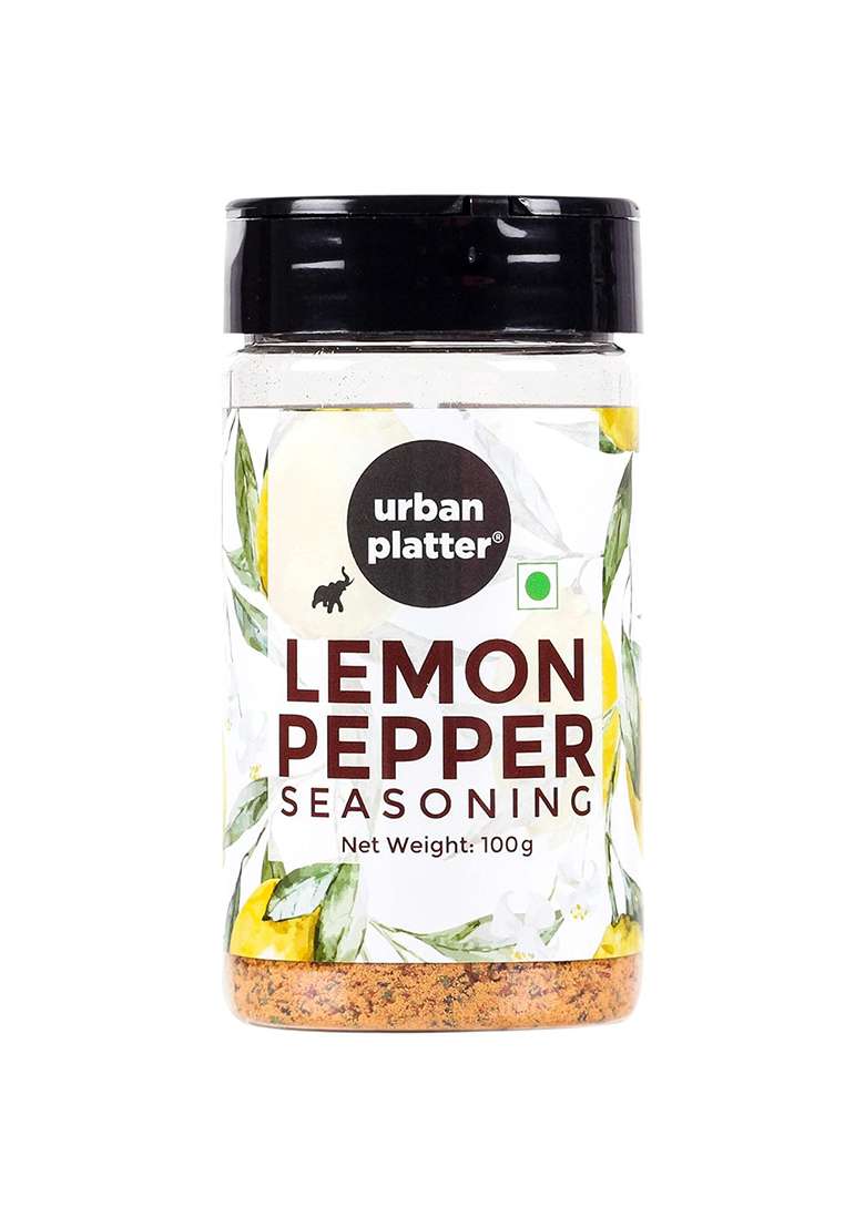 Urban Platter Lemon Pepper Seasoning Mix Shaker Jar, All Natural, Zesty & Lively, 100 G - Indya