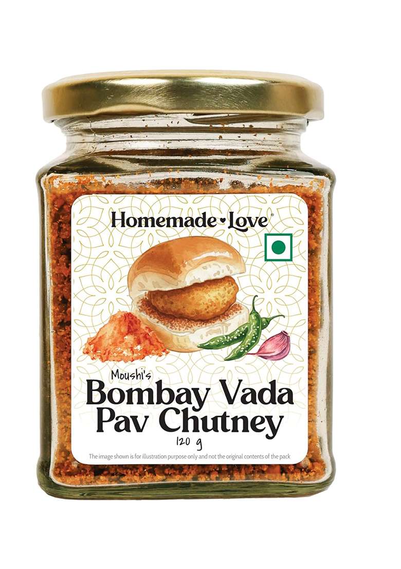 Homemade Love Bombay Vada Pav Chutney Masala Dry (120G) | Curated With Roasted Garlic, Coconut, Peanuts, Sesame Seeds, Red Chilli And Spices Garlic Peanut Mix - Indya