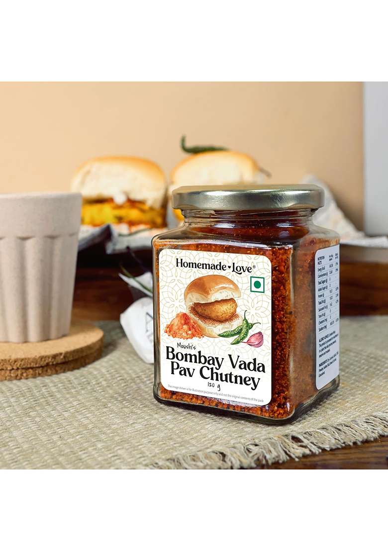 Homemade Love Bombay Vada Pav Chutney Masala Dry (120G) | Curated With Roasted Garlic, Coconut, Peanuts, Sesame Seeds, Red Chilli And Spices Garlic Peanut Mix - Indya