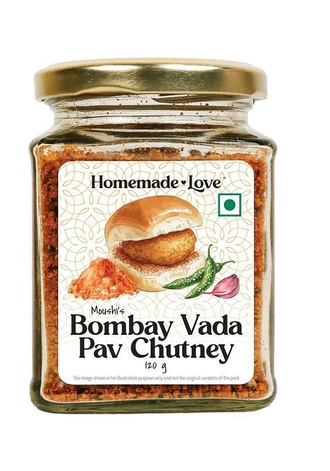 Homemade Love Bombay Vada Pav Chutney Masala Dry (120G) | Curated With Roasted Garlic, Coconut, Peanuts, Sesame Seeds, Red Chilli And Spices Garlic Peanut Mix