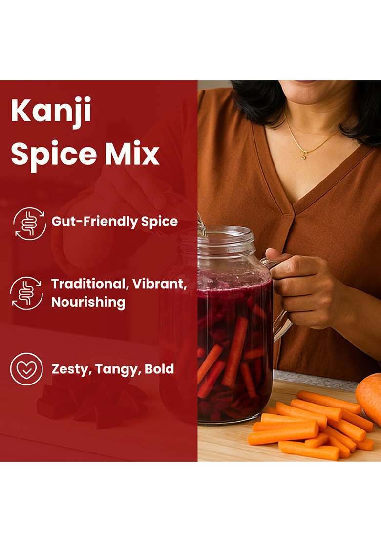 Gutbasket Kanji Spice Mix - Pack Of 5 | Authentic Indian Fermentation Blend Each Bag Makes 2 Liters Includes Coarse Mustard Seeds, Salt, Ginger Powder, And Chilli Easy To Use For Perfect - Indya