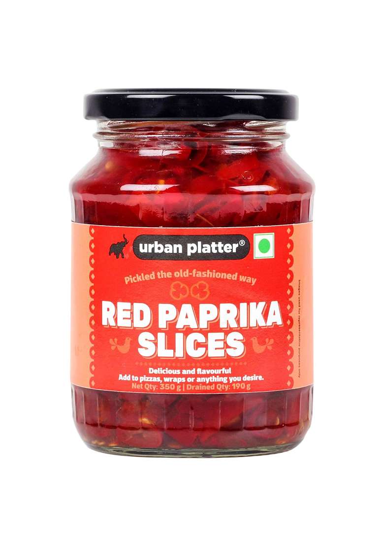 Urban Platter Sliced Red Paprika, 350G (Versatile, Tangy And Spicy Flavor Boost) - Indya