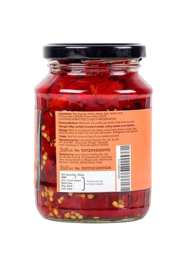 Urban Platter Sliced Red Paprika, 350G (Versatile, Tangy And Spicy Flavor Boost) - Indya
