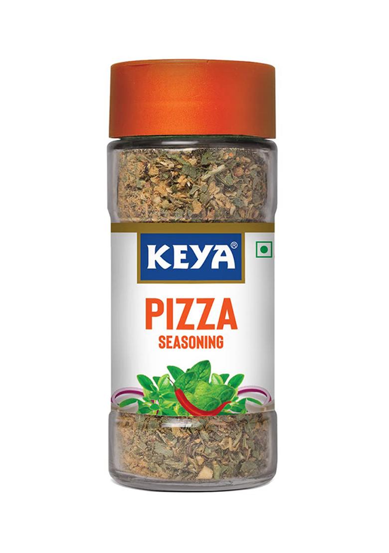 Keya Pizza Seasoning | All Natural & Healthy Spice Blend For Pizza, Pasta More Glass Bottle Premium Herbs And Spices Contains Freeze Dried Herbs| Export Quality No Preservatives The Rich Aroma That Lasts 45G