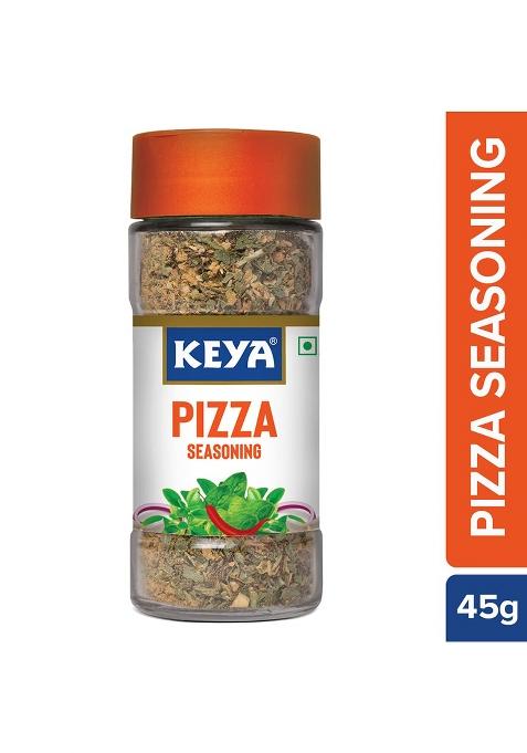 Keya Pizza Seasoning | All Natural & Healthy Spice Blend For Pizza, Pasta More Glass Bottle Premium Herbs And Spices Contains Freeze Dried Herbs| Export Quality No Preservatives The Rich Aroma That Lasts 45G