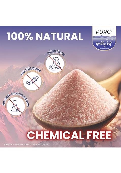 Puro Healthy Salt || Rock 1 Kg (Fine), Chemical Free, Low Sodium, With Natural Minerals