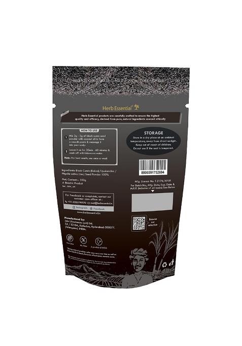 Herb Essential Kalonji Powder 100G (Pack Of 2) 100% Pure Nigella Sativa (Karunjeeragam) | Supports Hair Growth, Immunity & Blood Sugar Balance Ayurvedic Black Seed Supplement