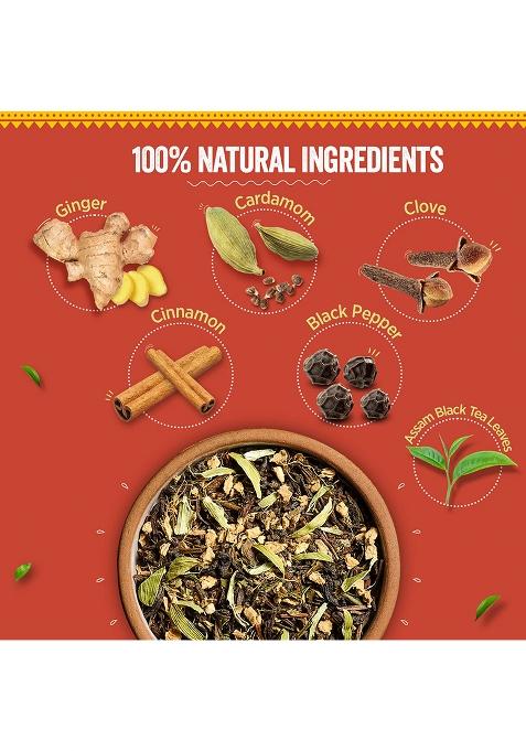 Chaayos Masala Tea 300G, Strong Chai With Goodness Of Adrak, Elaichi, Tulsi, Cinnamon & Clove For Lovers Across India, 100% Immunity Booster, All Natural Ingredients, Black