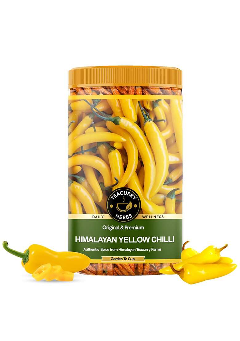 Teacurry Himalayan Organic Yellow Chili (Lakhori) - Whole Lakhori Chilli Spice From Himalayas (45 Grams) - Indya