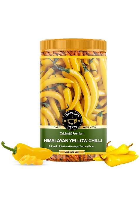 Teacurry Himalayan Organic Yellow Chili (Lakhori) - Whole Lakhori Chilli Spice From Himalayas (45 Grams)