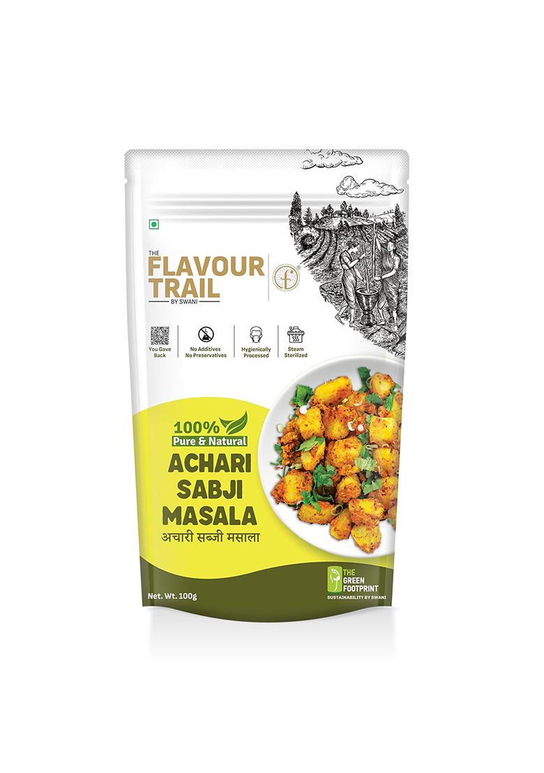 The Flavour Trail By Swani Pure & Natural Achari Sabji Masala/Vegetable Mix/Paneer Masala | Organically Farmed Hygienically Processed Pesticide-Free