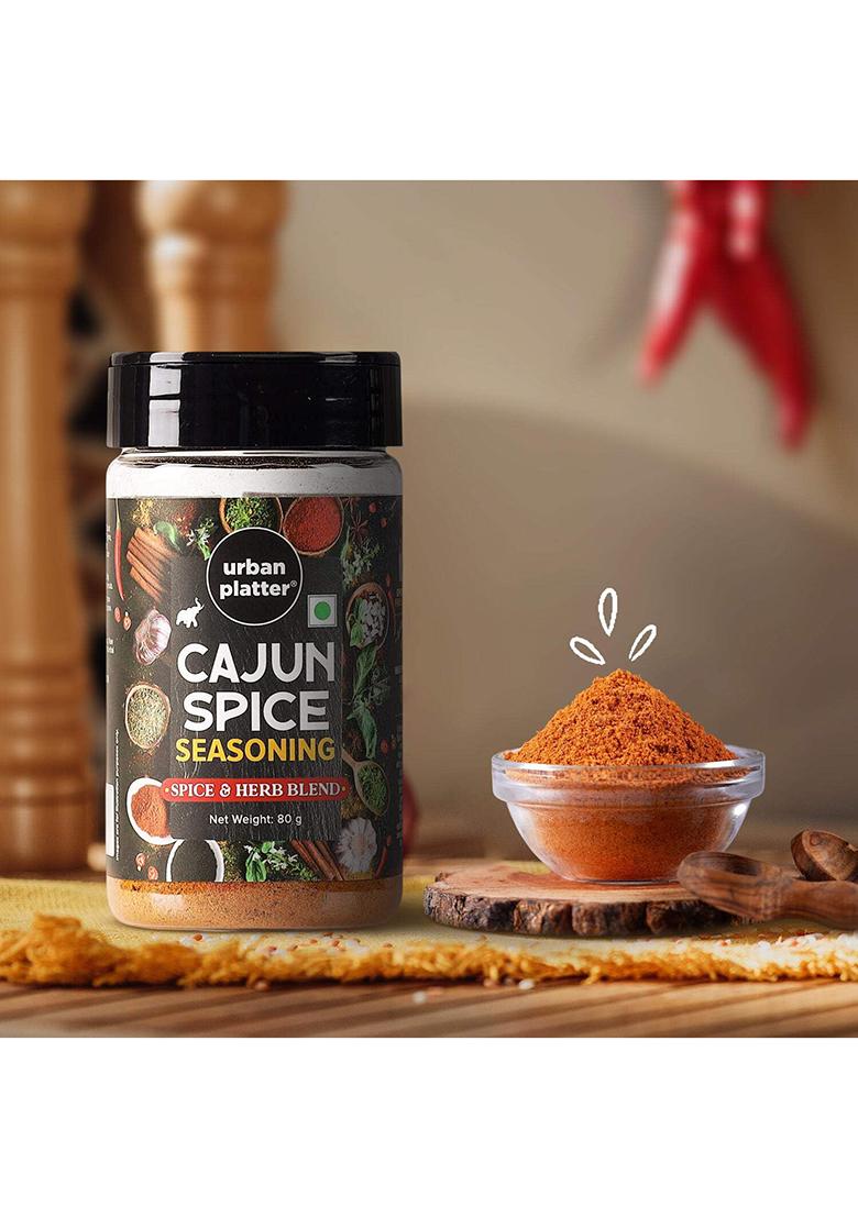 Urban Platter Cajun Spice Seasoning, 80G (Bold Blend Of French, African And Southern American Flavours | Spicy Aromatic Great For Fries, Grills Stir-Fries)