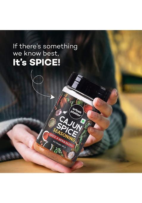 Urban Platter Cajun Spice Seasoning, 80G (Bold Blend Of French, African And Southern American Flavours | Spicy Aromatic Great For Fries, Grills Stir-Fries)