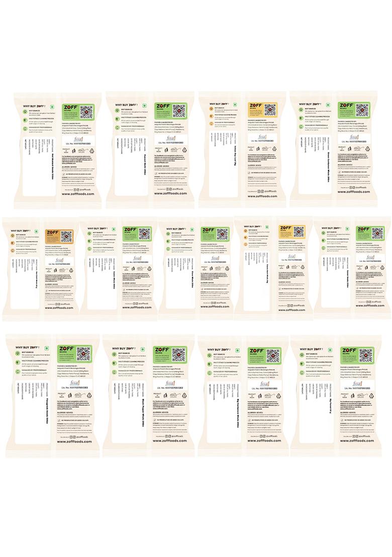 Zoff Whole Spices Pack Of 13 | Green Cardamom, Ajwain, Black Pepper, Cloves,Big Cardamom,Bay Leaves, Kasoori Methi 50 Gram Dana, Saunf