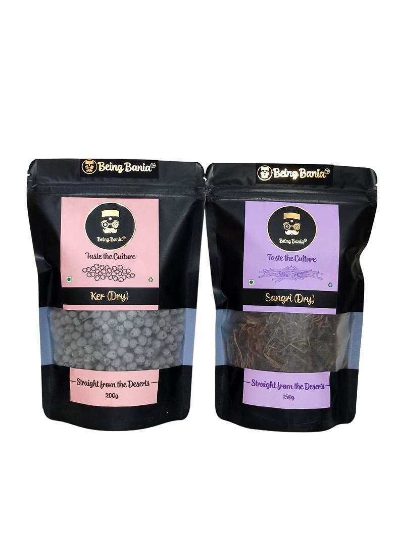 Being Bania Ker Sangri Dry Combo, (200Gms + 150Gms) | Ready To Cook With Recipe Marwadi Rajasthani Sabji Panchkutta Vegetables Kair Sangari Premium And Traditional