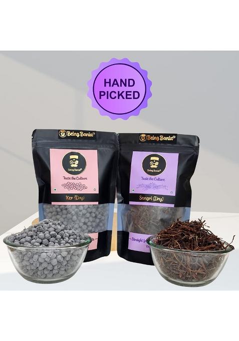 Being Bania Ker Sangri Dry Combo, (200Gms + 150Gms) | Ready To Cook With Recipe Marwadi Rajasthani Sabji Panchkutta Vegetables Kair Sangari Premium And Traditional