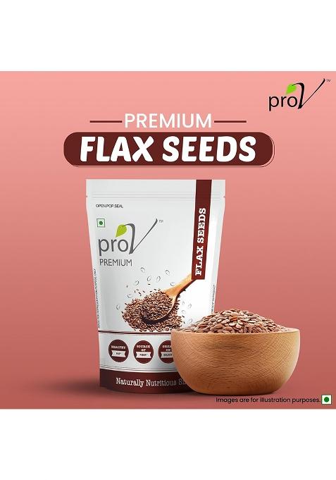 Prov Premium Flax Seeds 250G, Raw Whole Unroasted Seeds, Alsi Beej, High In Protein & Fiber, No Cholesterol, Added Sugar, Healthy Fats, Edible, Ziplock Pouch, Daily Use Superfood, Diet