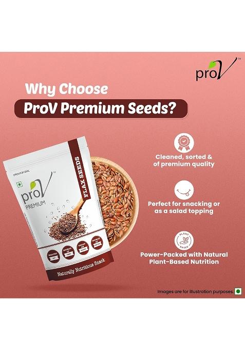 Prov Premium Flax Seeds 250G, Raw Whole Unroasted Seeds, Alsi Beej, High In Protein & Fiber, No Cholesterol, Added Sugar, Healthy Fats, Edible, Ziplock Pouch, Daily Use Superfood, Diet