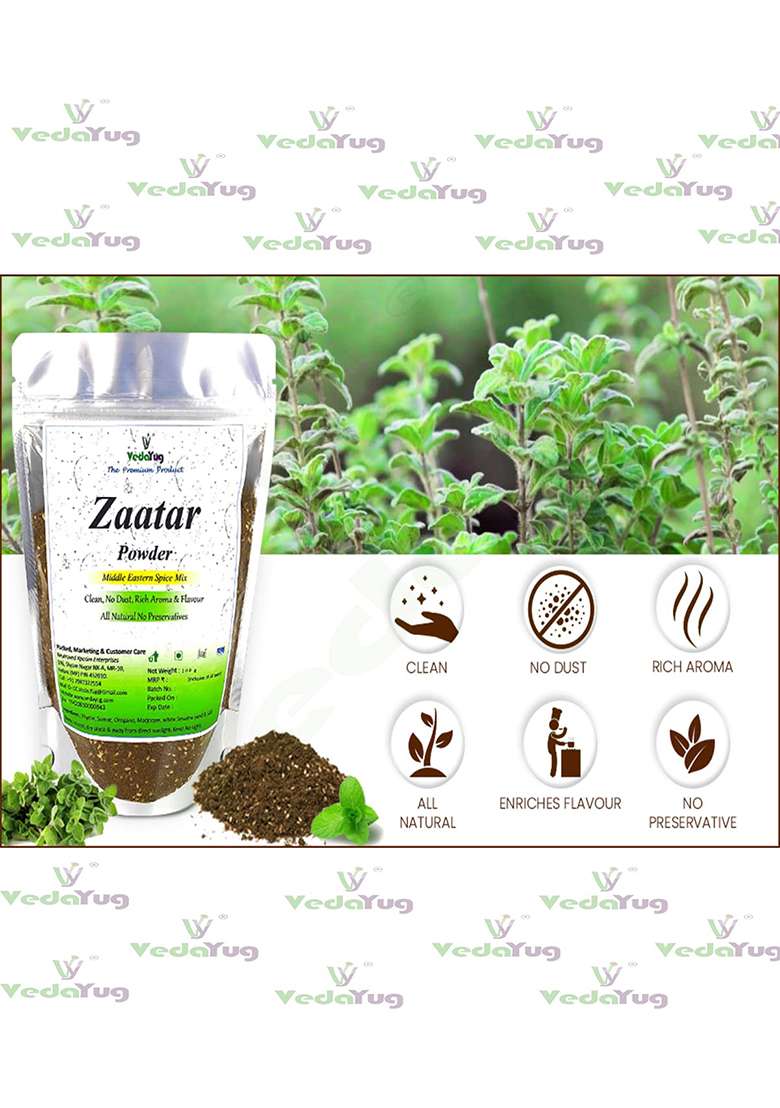 Vy Vedayug Zaatar Powder | Middle Eastern Zatar Mediterranean Spice, 100G, Vegetable Masala - Indya