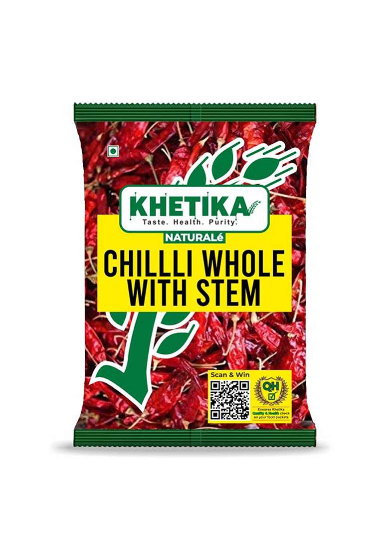 Khetika Epiken Naturale Red Chilli Whole With Stem100 Grams | Mirchi - Indya