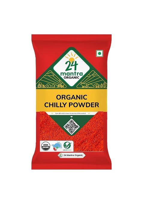 24 Mantra Organic Chilli Powder/Laal Mirch/Karam Podi - 100Gms | Pack Of 1 100% Chemical Free & Pesticides Rich Flavour Unadulterated