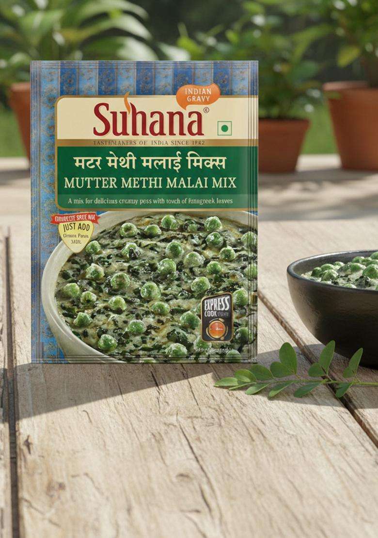 Suhana Mutter Methi Malai Pouch Easy To Cook - Pack Of 3 - Indya
