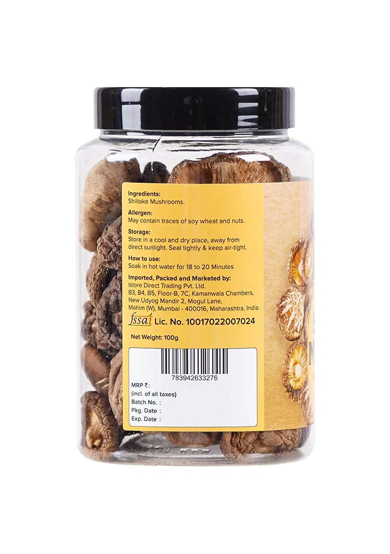 Urban Platter Dried Shiitake Mushrooms, 100G (Umami-Rich | Perfect For Asian Soups, Stir-Fries & Sushi Rehydrates Quickly) - Indya